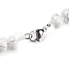 Natural Howlite Rondelle Graduated Beaded Necklaces for Women Men NJEW-K388-02O-3