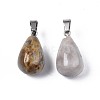 Teardrop Natural Crazy Agate Pendants G-TD001-22-2