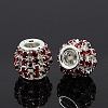 Brass Rhinestone European Beads RB-I066-M-S-2