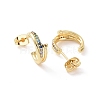 Colorful Cubic Zirconia C-shape Stud Earrings EJEW-P224-06G-2