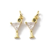 Brass Pave Cubic Zirconia Pendants KK-P325-17A-G-1