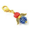 Angel & Rose Resin & Glass Pendant Decoration HJEW-MZ00090-5