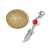 Alloy Feather Pendant Decorations HJEW-JM01379-01-3