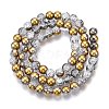 Electroplated Crackle Glass Beads Strands X-EGLA-N014-6mm-04-2