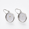 Tarnish Resistant Flat Round Tray Smooth Surface 304 Stainless Steel Leverback Earring Findings LS-STAS-R065-66-3
