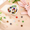 80Pcs 4-Hole Porcelain Buttons PORC-PJ0001-03-5
