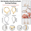 SUNNYCLUE 80Pcs 4 Style 304 Stainless Steel Leverback Earring Findings STAS-SC0005-85-2