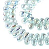 Electroplate Transparent Glass Beads Strands EGLA-N057-01A-02-3