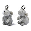 Flocky Resin Pendants X-RESI-N032-06-3