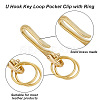 HOBBIESAY 2 Sets Brass Keychain Clasp Findings KK-HY0003-76-5