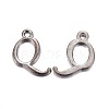 Gunmetal Plated Alloy Letter Pendants PALLOY-J718-01B-Q-1