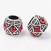 Alloy Rhinestone Rondelle Large Hole European Beads MPDL-R036-80C-1