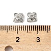 Brass Micro Pave Clear Cubic Zirconia Bead Caps KK-V015-05P-2