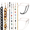 Globleland 8Pcs 8 Style Iron & Plastic & Acrylic Curb Chains Neck Strap for Eyeglasses AJEW-GL0001-66-1