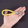 PU Leather Braided Woven Rope Keychain KEYC-WH0002-M-2