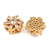 Brass Micro Pave Cubic Zirconia Beads KK-F910-08G-01-2