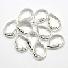Silver Color Plated Brass Glass Teardrop Pendants GLAA-J017A-S-2