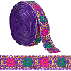 7M Flat Ethnic Style Polyester Ribbon OCOR-WH0046-74C-1