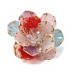 Flower 304 Stainless Steel & Resin Brooches JEWB-G049-03G-01-1