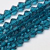 Imitate Austrian Crystal Bicone Glass Beads Strands GLAA-F029-5x5mm-01-1