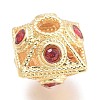 Brass Micro Pave Cubic Zirconia Beads KK-P187-26-G-2