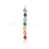 Chakra Natural Malachite & Yellow Opal & Amethyst & Carnelian & Lapis Lazuli & Rhodonite & Apatite Faceted Round Beaded Connector Charms PALLOY-JF04565-03-1