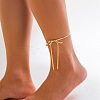 Bowknot Alloy Snake Chain Anklets AJEW-G059-04G-1