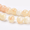 Natural Dyed Yellow Jade Gemstone Bead Strands G-R271-6mm-Y17-2