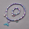 Plastic Imitation Pearl Stretch Bracelets and Necklace Jewelry Sets X-SJEW-JS01053-02-2