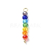 Electroplated Colorful Faceted Glass Rondelle Beaded Connector Charms PALLOY-JF02529-02-1