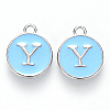 Platinum Plated Alloy Enamel Charms ENAM-S118-04Y-P-1