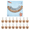 16Pcs 2 Style Flower with Word Wood M1R/M1L Pendant Locking Stitch Markers HJEW-AB00646-1