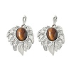 Natural Tiger Eye Pendants G-L623-04P-09-1