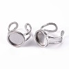 201 Stainless Steel Cuff Pad Ring Settings X-STAS-S080-040B-P-5
