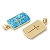 Rack Plating Brass Micro Pave Clear Cubic Zirconia Pendants KK-P268-16G-2