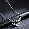 Vintage Brass Rose Flower Pendant Necklaces for Women WGA801E-01-4