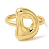 Initials Brass Open Cuff Ring for Women RJEW-N046-02D-G-2