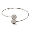 304 Stainless Steel Cuff Blank Bangle Bases with Round Tray STAS-Z088-03A-P-2