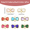 48Pcs 8 Colors Alloy Rhinestone Connector Charms FIND-SC0017-17-2
