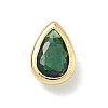 Teardrop Brass Micro Pave Cubic Zirconia Cabochons KK-P345-13G-B07-1