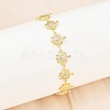 Brass Micro Pave Clear Cubic Zirconia Link Chain Bracelets for Women BJEW-A090-11B-G-3