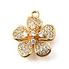 Brass Micro Pave Clear Cubic Zirconia Pendants KK-U065-02A-G-1