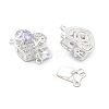 Brass Micro Pave Cubic Zirconia Box Clasps KK-B125-07S-02-2