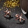 Real Rose Gold Plated Fashion Eco-Friendly Alloy Starfish Ear Studs EJEW-AA00084-RG-2