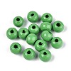 Spray Painted Round Natural Schima Wood Beads WOOD-A018-6mm-08-1