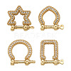 4Pcs 4 Style Brass Micro Pave Clear Cubic Zirconia D-Ring Anchor Shackle Clasps ZIRC-PJ0001-02-2
