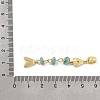 Brass Pave Cubic Zirconia Clear Cubic Zirconia & Synthetic Turquoise & Enamel European Dangle Charms GG-CBA3401-01G-A02-3