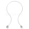 304 Stainless Steel Open Teardrop Choker Necklaces for Women NJEW-C068-01P-4