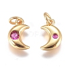 Brass Micro Pave Cubic Zirconia Charms ZIRC-G168-56G-3