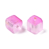 Frosted Glass Beads with Golden Glitter Powder DGLA-NH001-8mm-01H-2